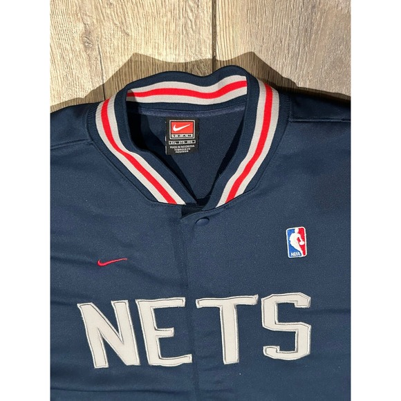 Vintage Nike NBA New Jersey Nets Warm Up Jacket Navy Blue Mens Sz 3XL Throwback‎ - Picture 6 of 13